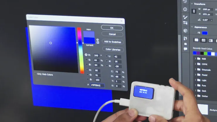 Real Life Color Picker ส่งค่า HEX ไปยังคอมพิวเตอร์ผ่าน USB HID Keyboard