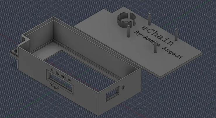 แบบเคส eChain ที่ออกแบบใน Autodesk Fusion