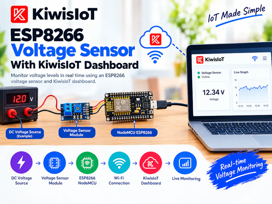 ESP8266 Voltage Sensor With KiwisIoT Dashboard - Hackster.io