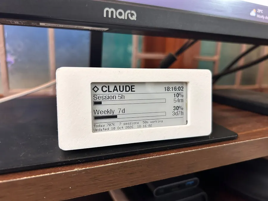 Claude Meter with XIAO ePaper DIY Kit (ESP32-S3) EE05 - Hackster.io