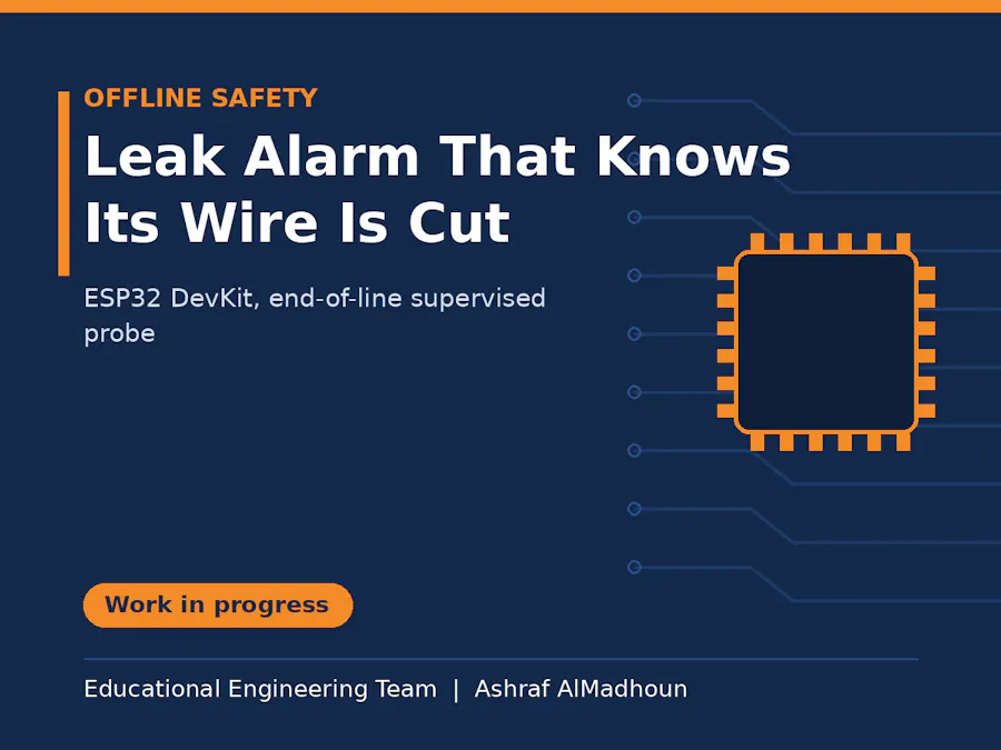 WaterGuard: An ESP32 Leak Alarm That Knows Its Wire Is Cut - Hackster.io