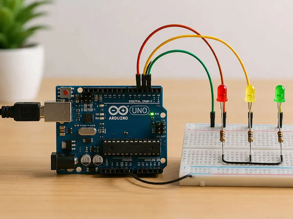 Build a Simple Traffic Light with Arduino Uno - Hackster.io