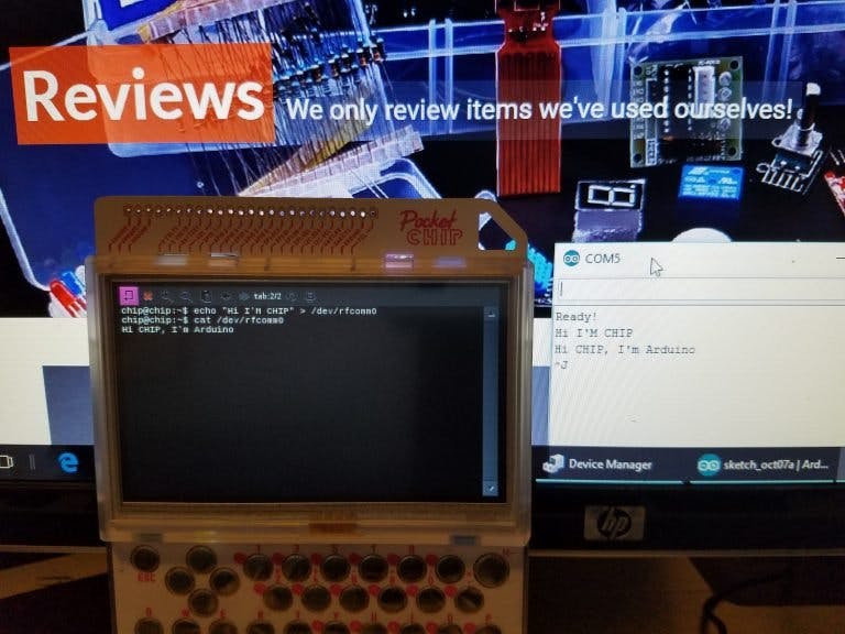 Use PocketC.H.I.P To Control Arduino Over Bluetooth