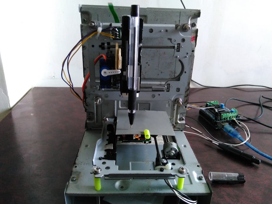 How To Make Mini Cnc 2d Plotter Using Scrap Dvd Drive L293d Hackster Io