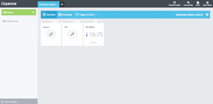 Feel the Heat with Arduino and Cayenne, IoT platform