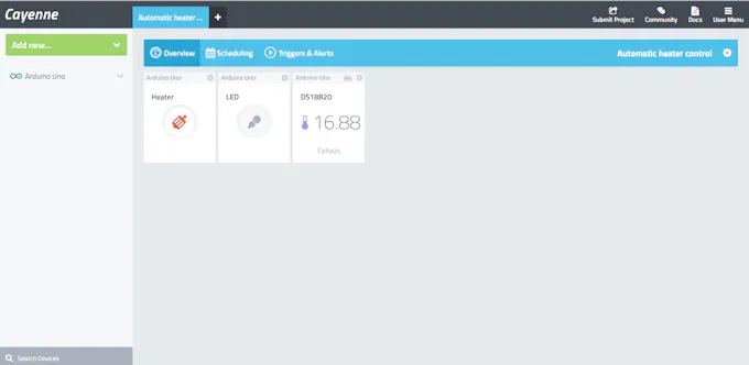 Feel the Heat with Arduino and Cayenne, IoT platform