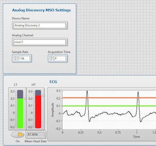 DIY ECG using a Analog Discovery 2 and LabVIEW