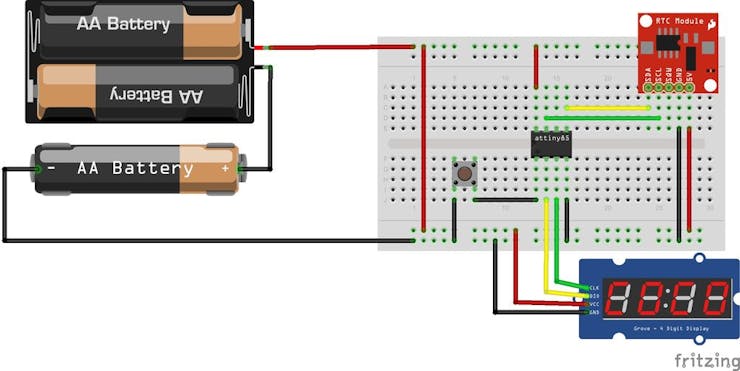 Tri-Mode Digital Clock with ATtiny85 and RTC - Hackster.io
