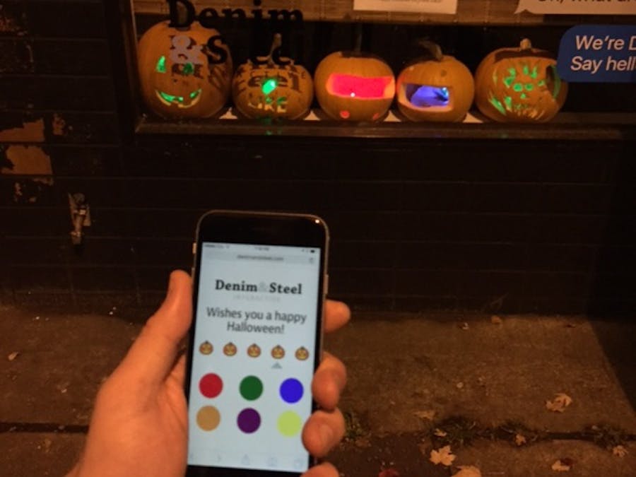 Particle-Driven LED Pumpkin Patch