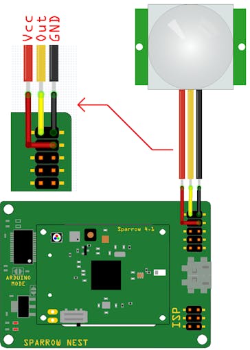 PIR sensor connection diagram