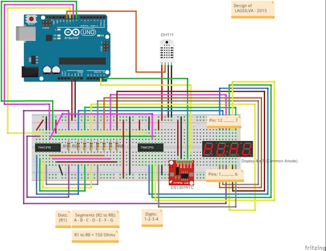 Digital Clock with Arduino, RTC and Shift Register 74HC595 - Arduino ...