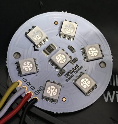 Cable Wires Soldered to LED Disc