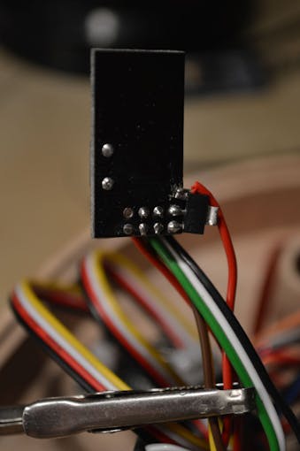 The red wire goes to the 5V supply in the circuit.