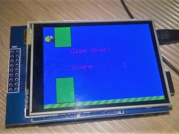 Touch display: Game "Flappy Bird"