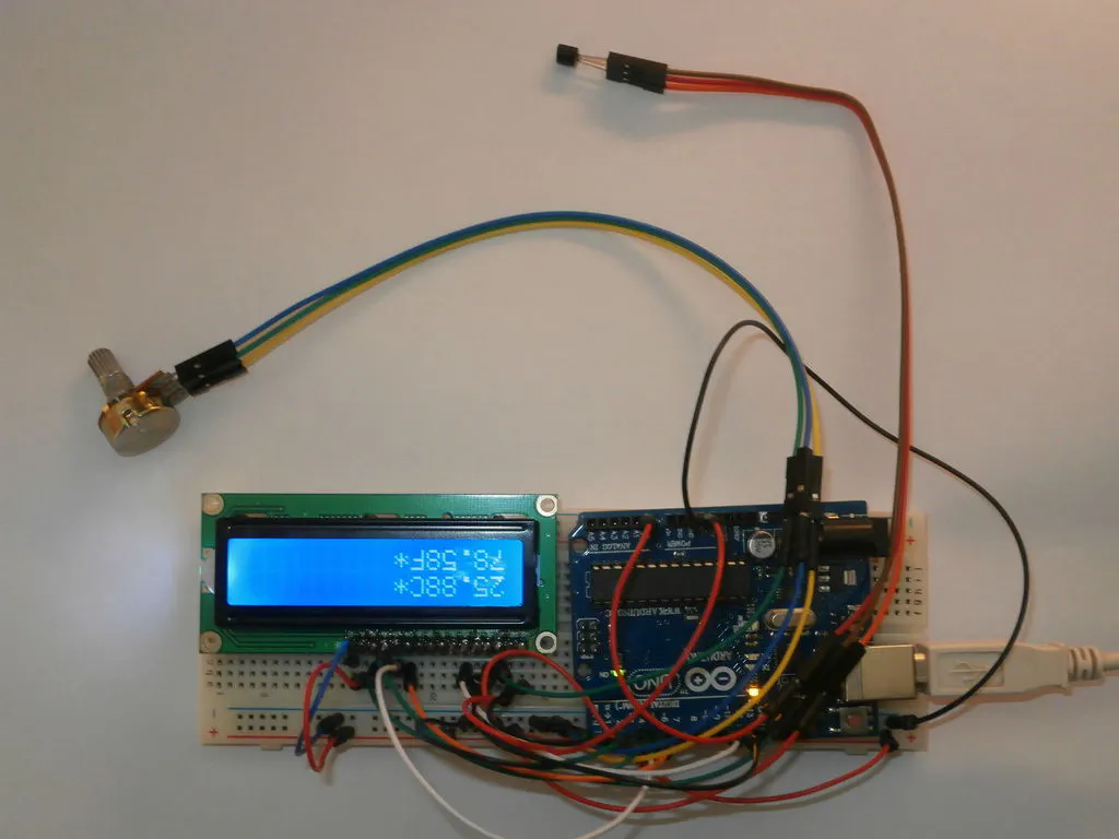 Making LCD Thermometer With Arduino And 