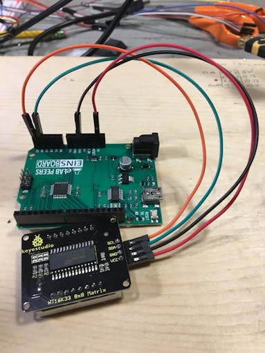 Arduino Uno and a 8x8 LED Matrix HT16K33 backpack - Arduino Project Hub