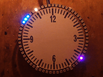 Simple wall clock using Adafruit 1/4 60 Ring Neopixel