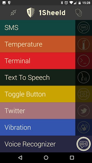 Select the Voice Recognizer Shield