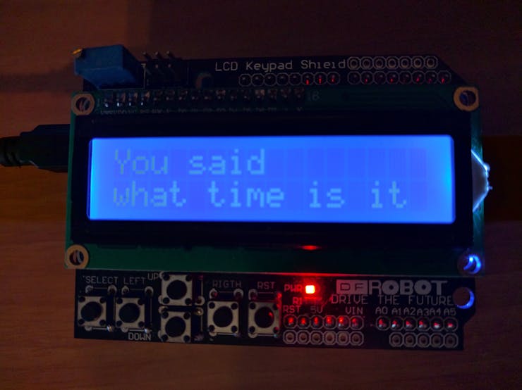 Recognized words will appear on the LCD !