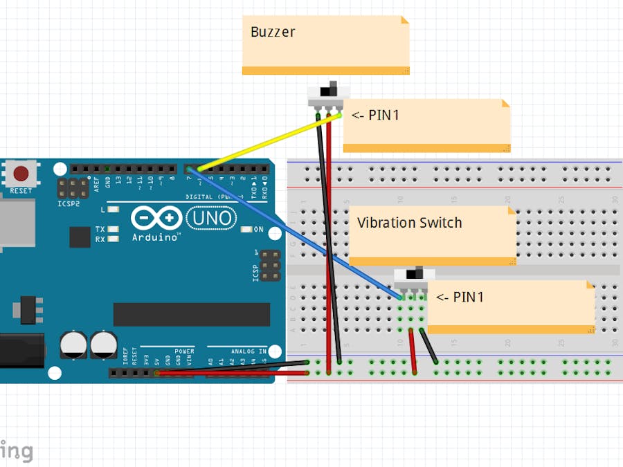 BeatBot using Arduino with Vibration Switch and Buzzer