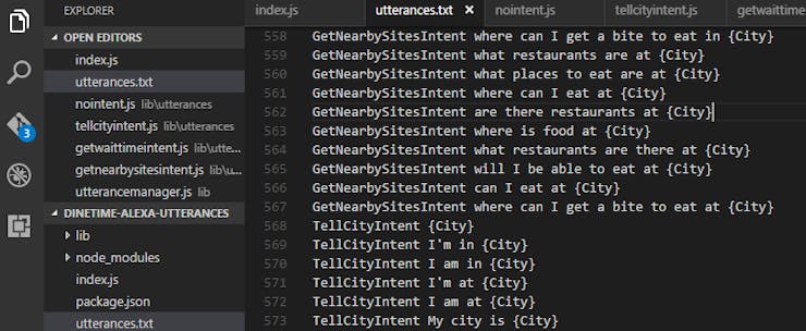 The compiled utterances.txt is approaching 600 utterances.