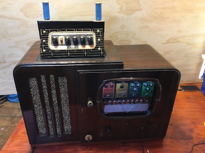 Steampunk Guitar Amp and Music Centre with Moving Candles