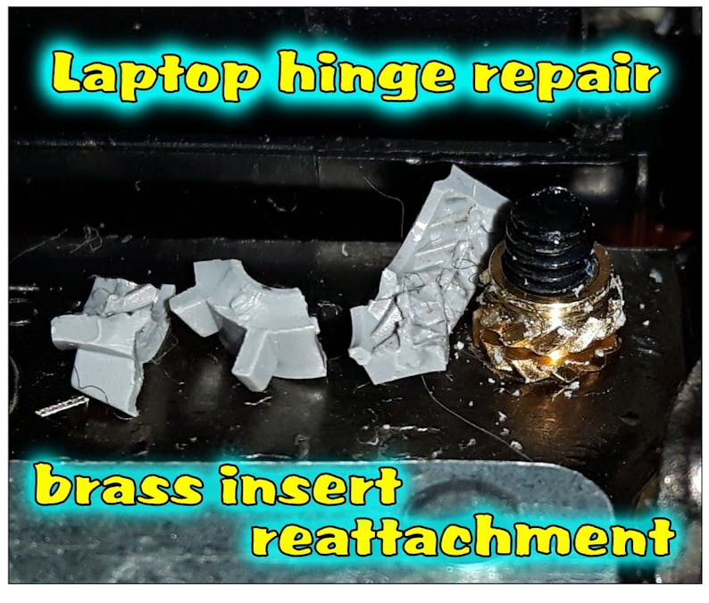 Laptop Hinge Repair: Brass Insert Reattachment