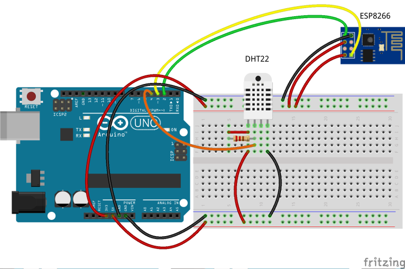 Temperature Dashboard Using Arduino UNO, ESP8266 And MQTT ... wiring 4 wire thermostat digital 
