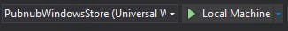 The debug button is located near the top of Visual Studio