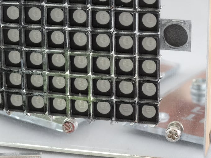 Close-up of cells.  Also LDR and magnets