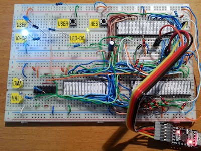 A $4, 4 x IC, Z80 Homemade Computer on Breadboard