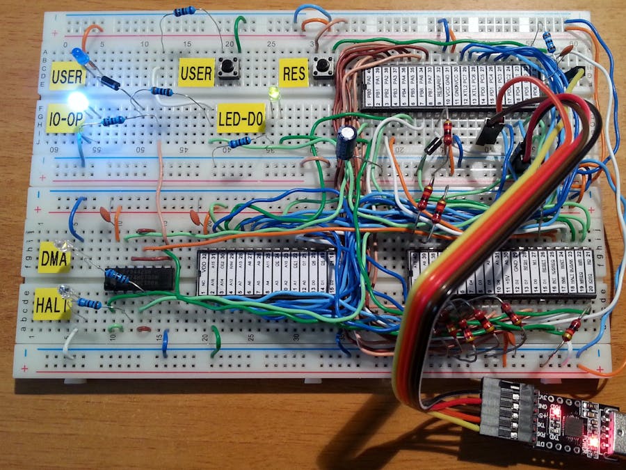 A $4, 4 x IC, Z80 Homemade Computer on Breadboard