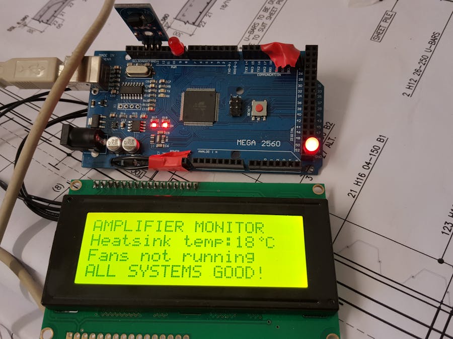 Fan Controlled By Ds18b20 Temperature Sensor With 20x4 Lcd