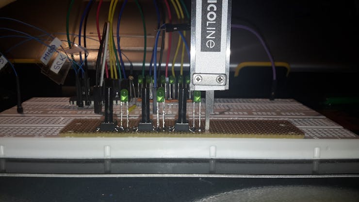 Using a breadboard to fix the LEDs in place