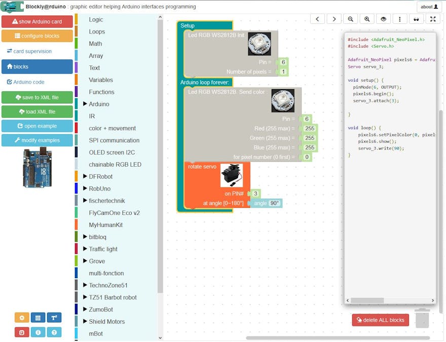 Blockly@rduino: Create Code with Blocks
