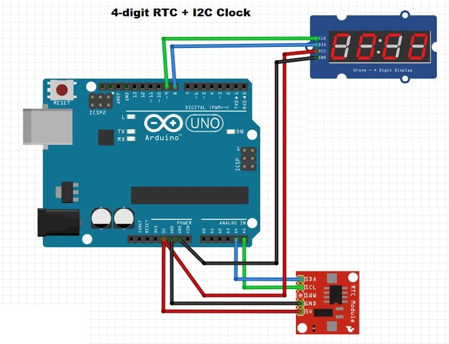 4 Digit Rtc Clock Arduino Project Hub 2237