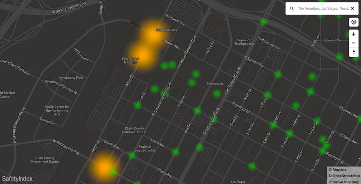 Street-level safety index map