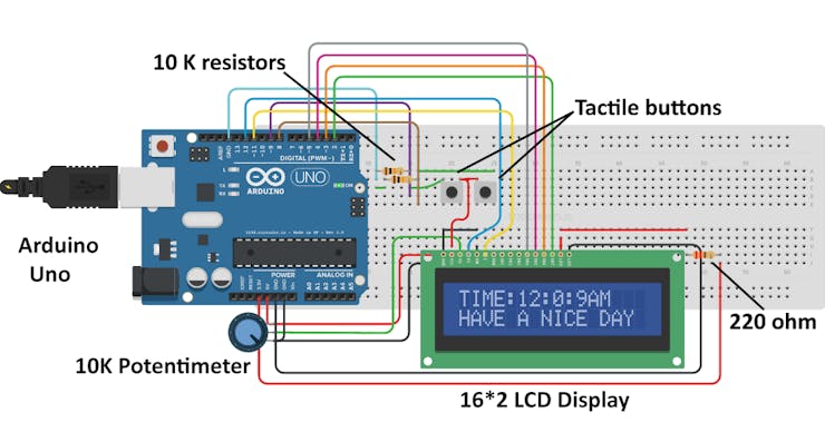 Simple Arduino Digital Clock Without RTC - Hackster.io