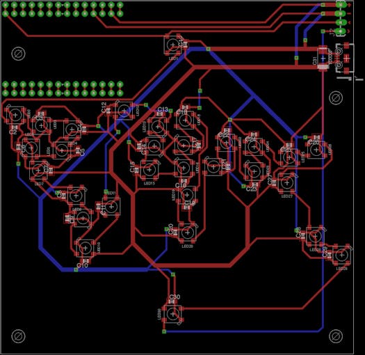 Custom made PCB for MKR1000 and 30 NeoPixels
