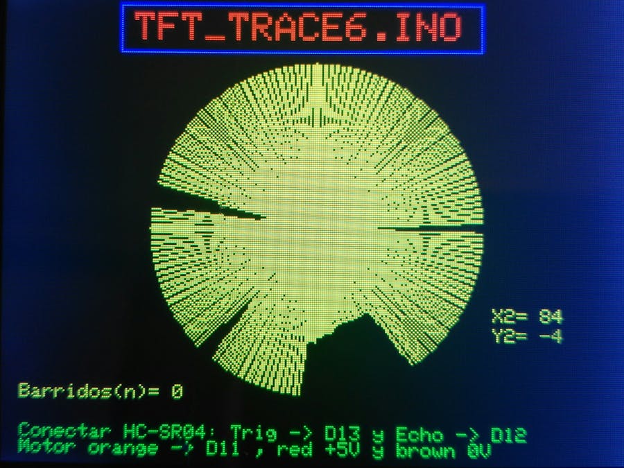 Rotary scanner based on Ultrasonic sensor and TFT screen