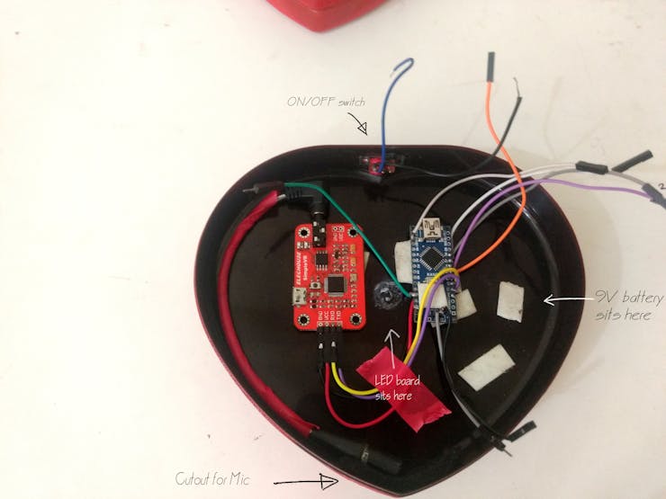 LED board is glued to the case