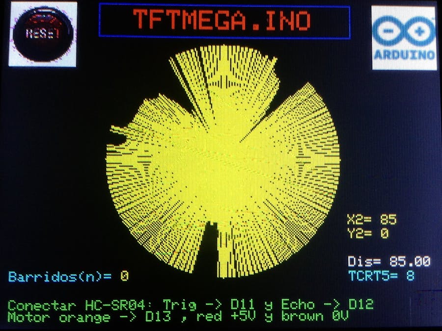 Rotary scanner using Arduino MEGA2560 and TFT