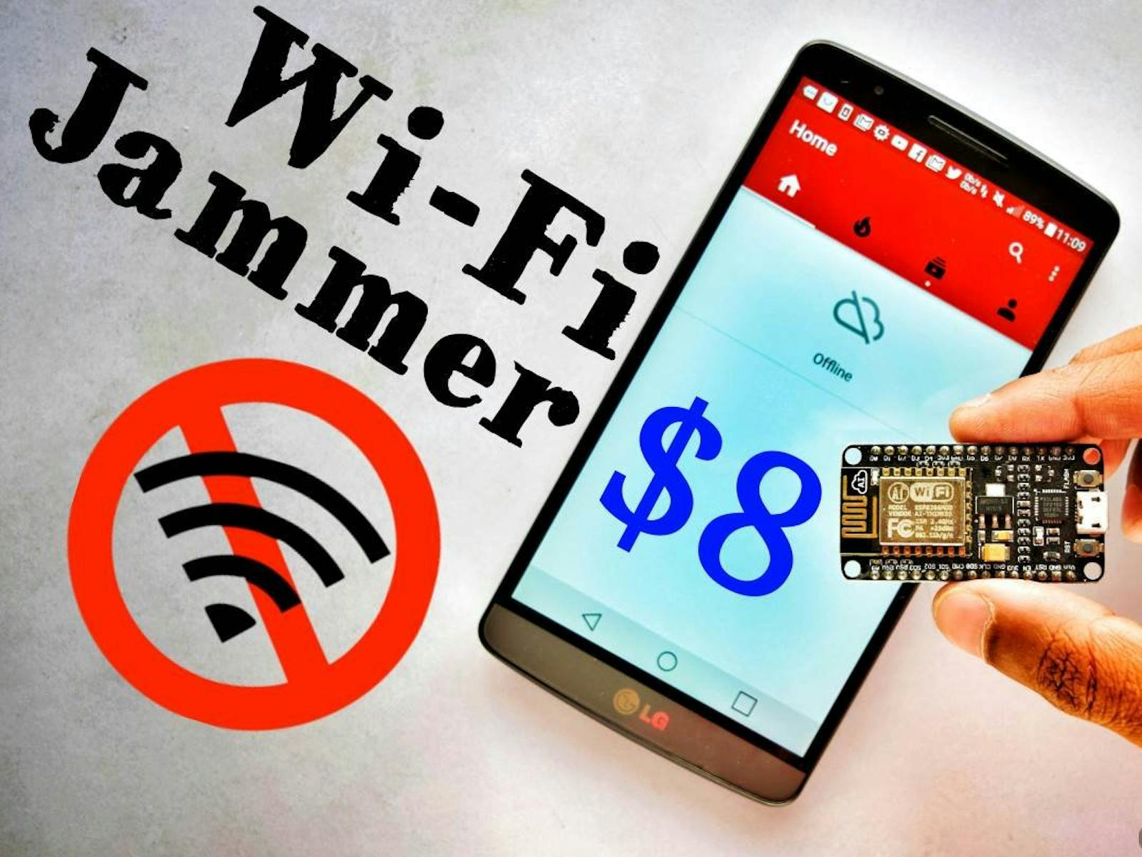DIY Wifi Jammer With ESP8266 and Mobile App 