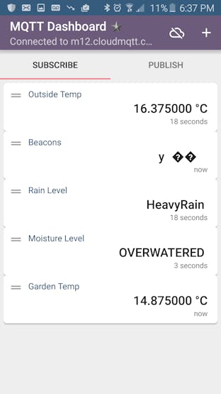 Note - We had other mcModules reporting variables into the app including a rain sensor device!