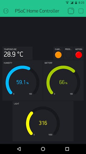 Sample using Gauge widget for light