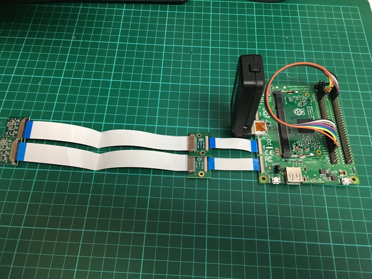 Raspberry Pi Compute Module 3 with Dual Cameras and HDMI Sender