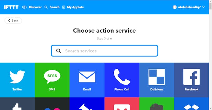 Select "SMS" from here