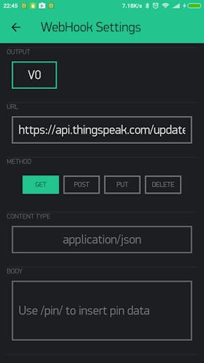 Modifying the Webhook with Blynk