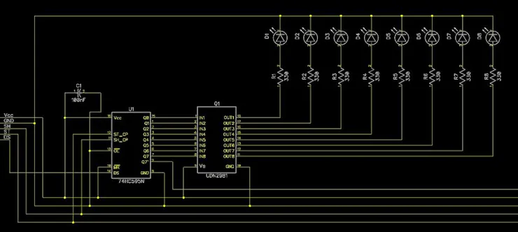 Robust Design Combining 74HC595, ULN2803, UDN2981 and BC327 - Hackster.io