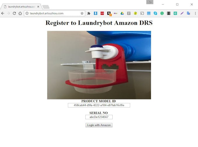 Product Registration page